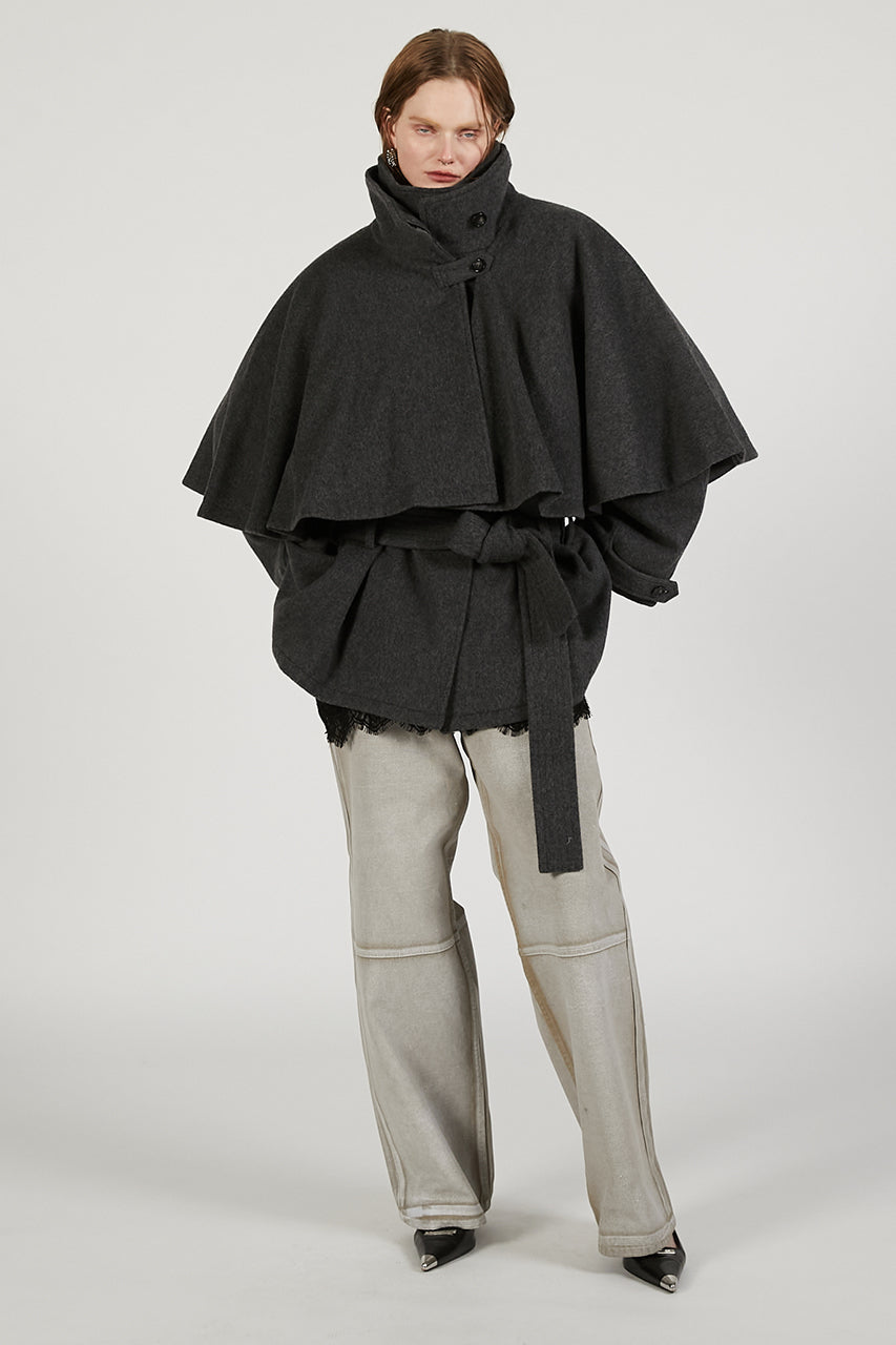 Wool Cape Short Coat - SALE