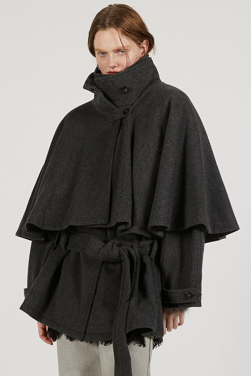 Wool Cape Short Coat - SALE