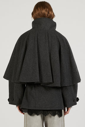 Wool Cape Short Coat - SALE