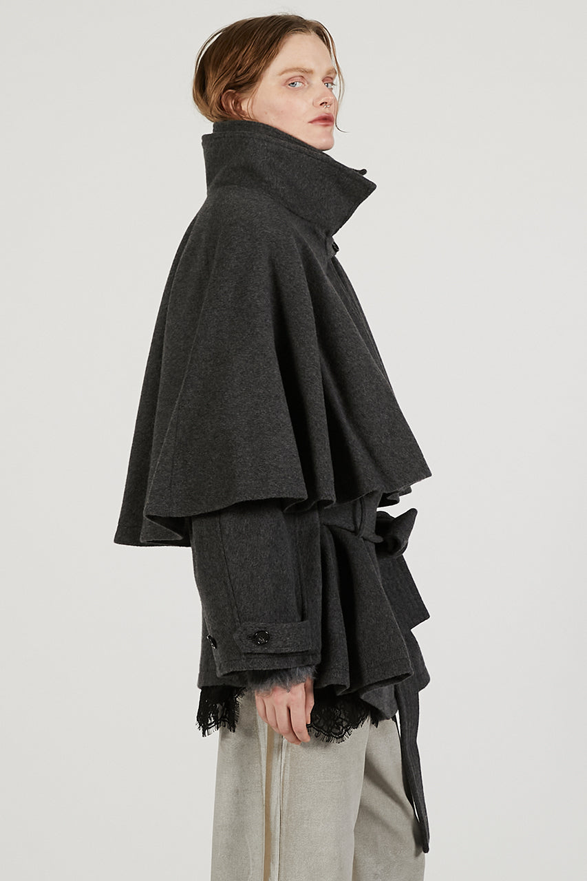 Wool Cape Short Coat - SALE