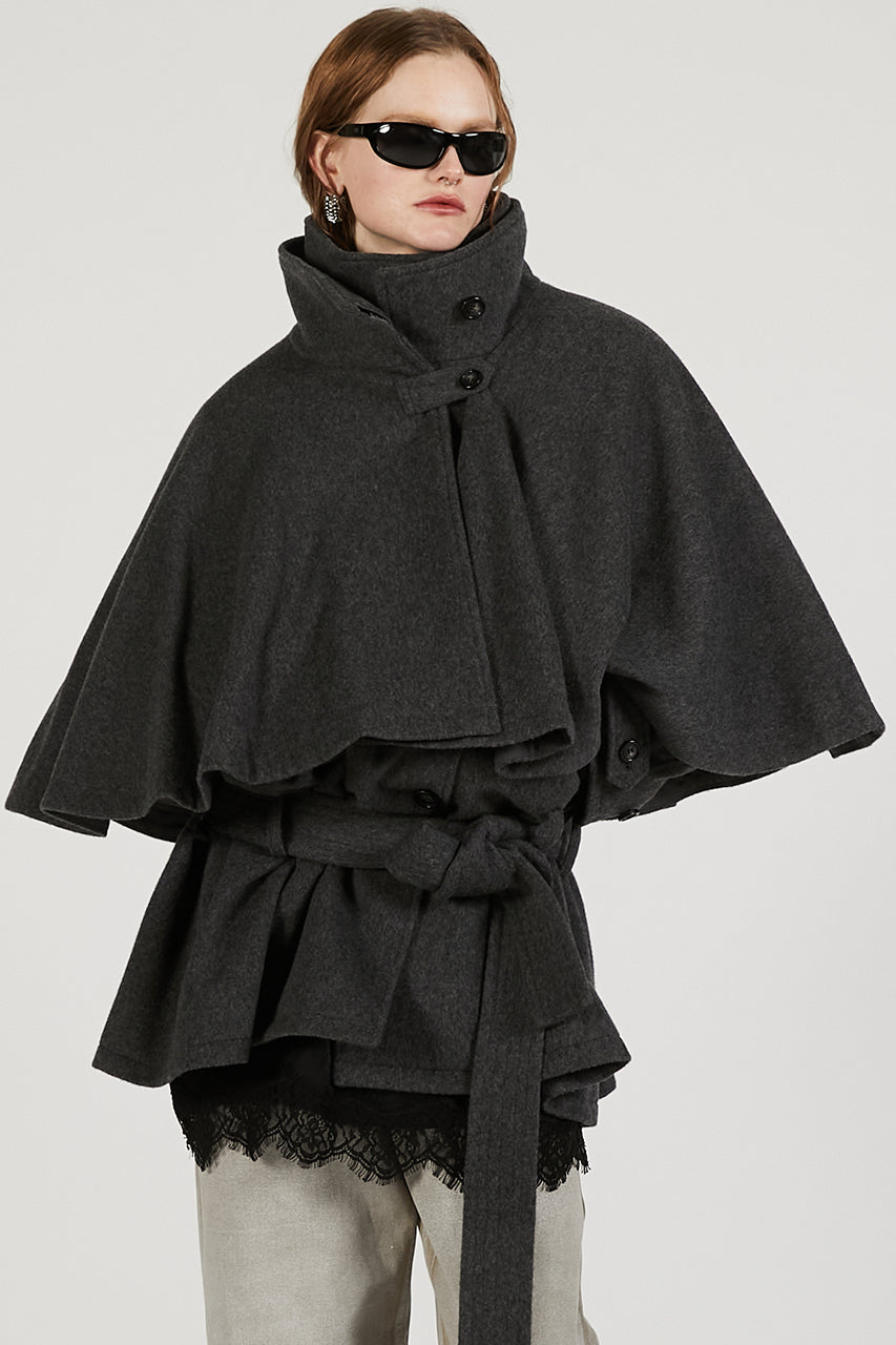 Wool Cape Short Coat - SALE