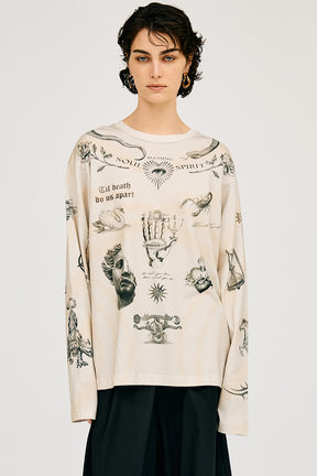 [24Autumn PRE ORDER] Tattoo Printed Long Sleeve Tee