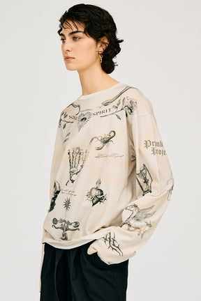 [24Autumn PRE ORDER] Tattoo Printed Long Sleeve Tee