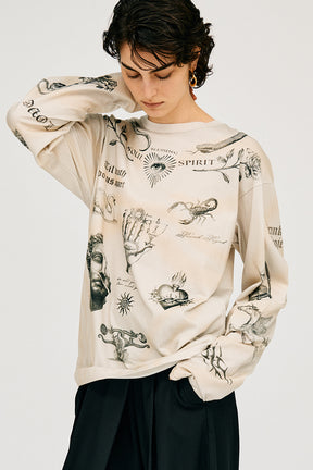 [24Autumn PRE ORDER] Tattoo Printed Long Sleeve Tee