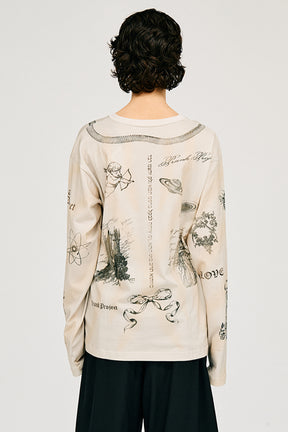 [24Autumn PRE ORDER] Tattoo Printed Long Sleeve Tee