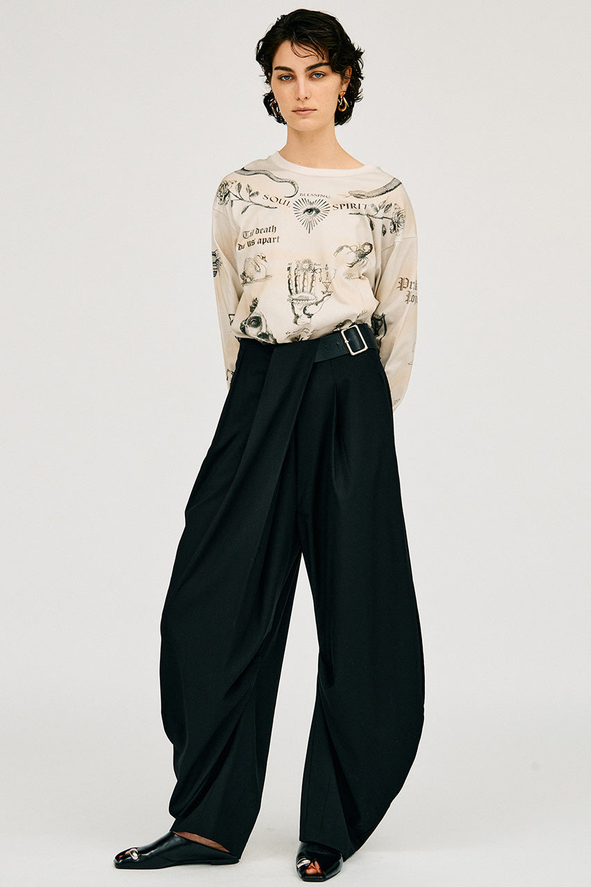 Asymmetrical Belt Pants