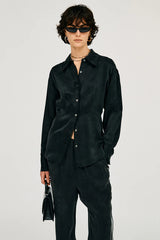 Satin Cinched Waist Shirt