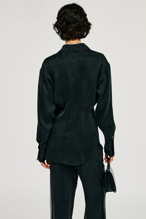 Satin Cinched Waist Shirt - 26SUMMER
