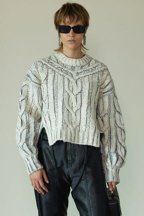 Cable Painted Knit Pullover - SALE