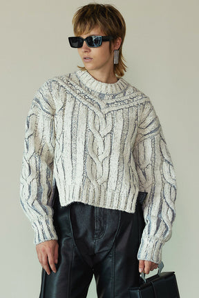 【SALE】Cable Painted Knit Pullover