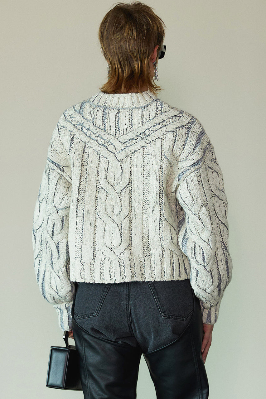 Cable Painted Knit Pullover