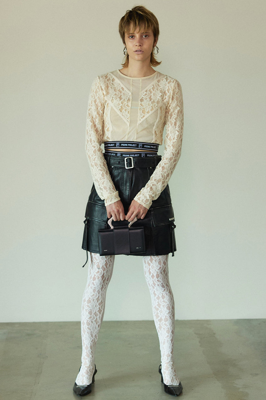 【SALE】Panel Lace Cropped Top