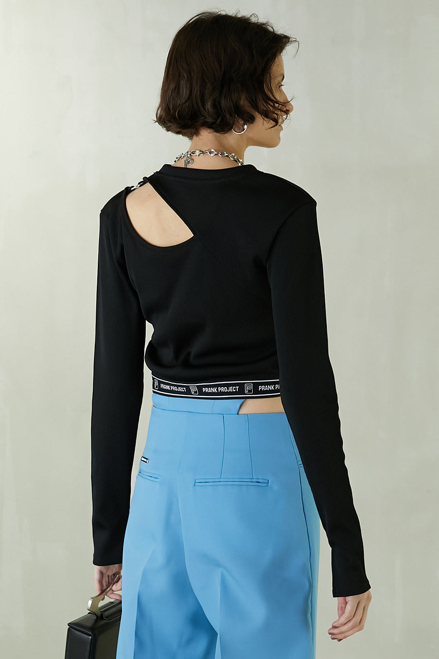 [SALE] Cut-Out Cropped Rib Tee