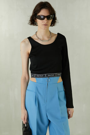 【SALE】Cut-out Cropped Rib TEE