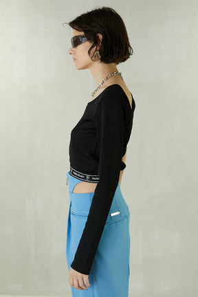 [SALE] Cut-Out Cropped Rib Tee