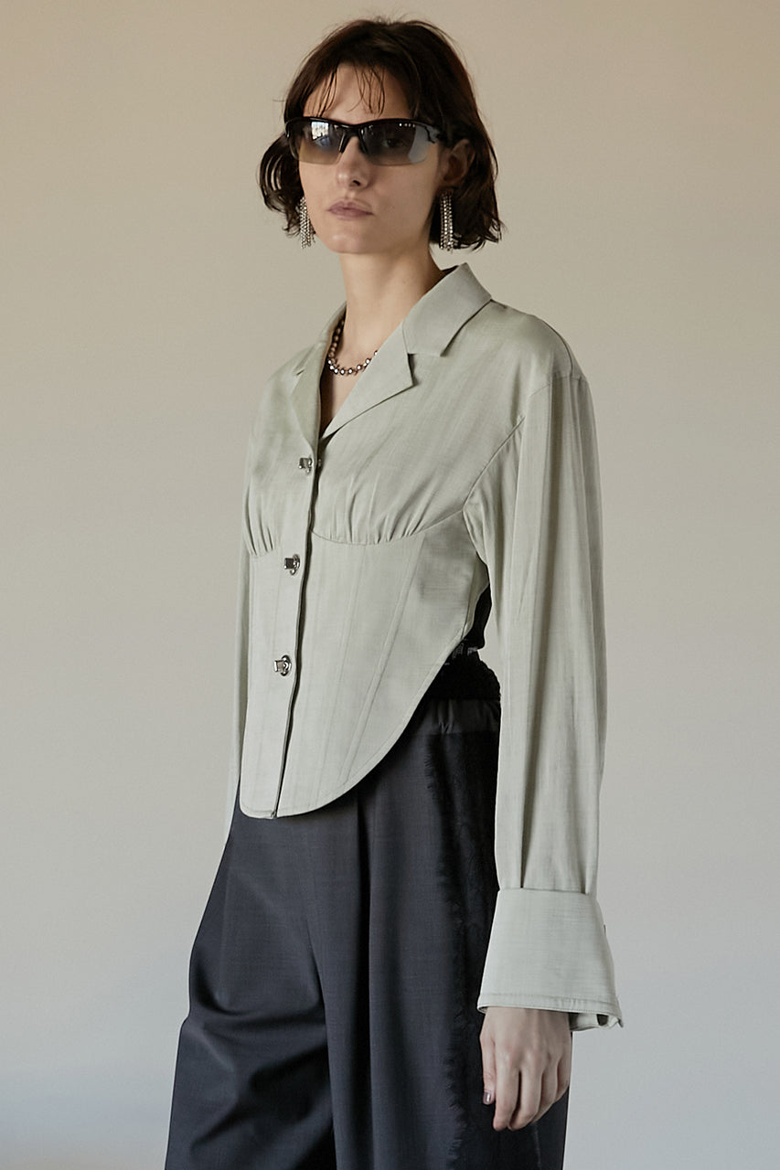 SALE】Back Opened Corset Shirt