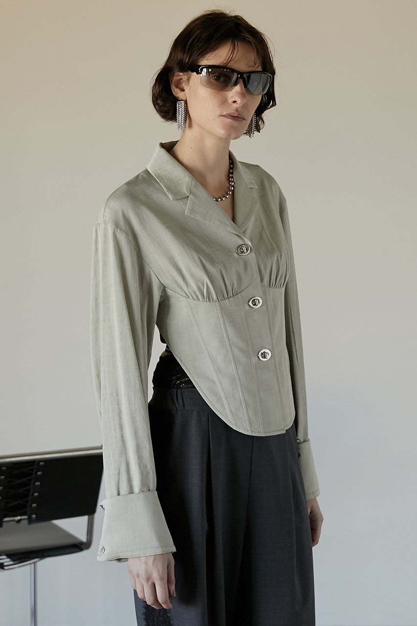 SALE】Back Opened Corset Shirt