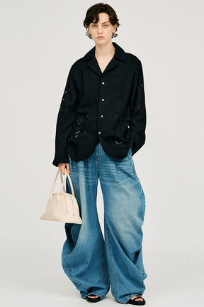 Open-Collar Embroidered Shirt - 26SUMMER