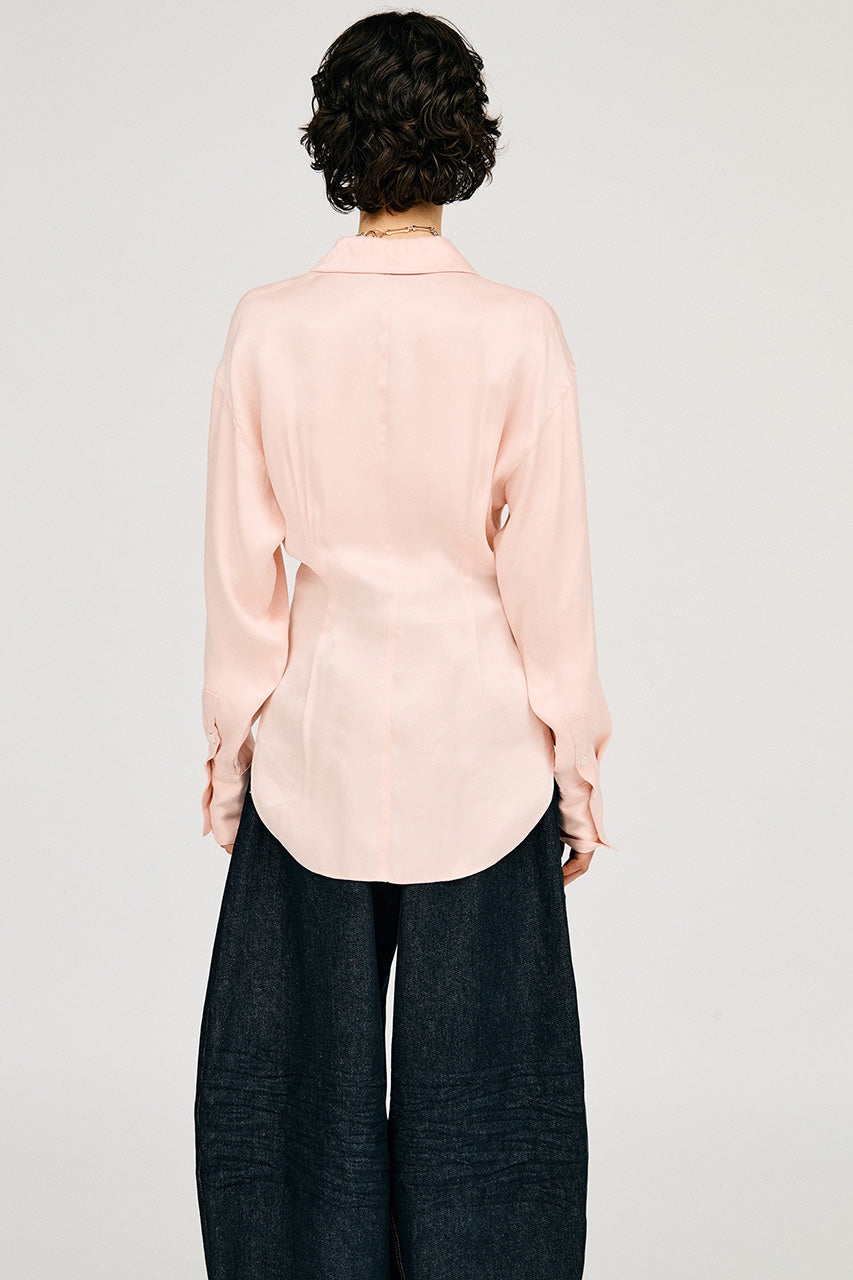 Satin Cinched Waist Shirt - 26SUMMER
