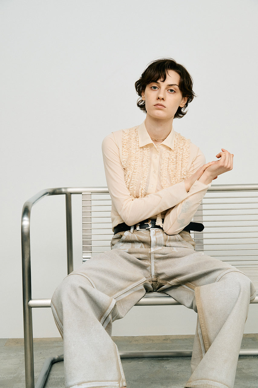 Ruffled Jersey Shirt