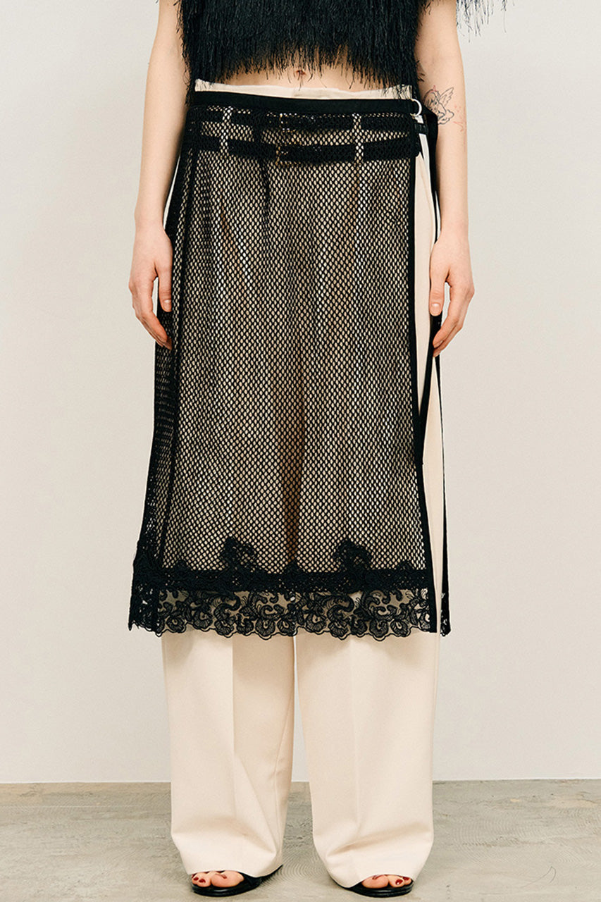 Mesh Lace Wrap Skirt - 26SUMMER