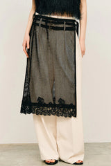 Mesh Lace Wrap Skirt