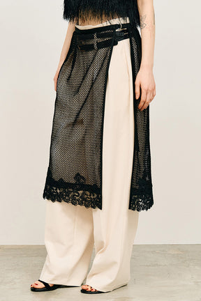 Mesh Lace Wrap Skirt - 26SUMMER