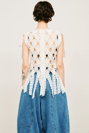 Lace Tape Cross Top