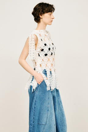 Lace Tape Cross Top