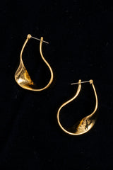 24K Coated Logo Plate Twisted Earrings