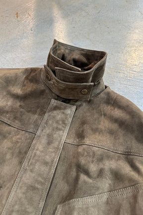 Tuck Pocket High-Neck Suede Blouson - 2026AUTUMN