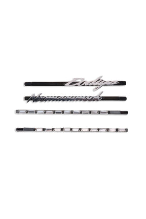 Chatty＆Rhinestone Hairpins-4-Piece Set