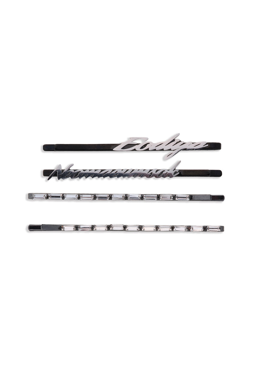 Chatty＆Rhinestone Hairpins-4-Piece Set