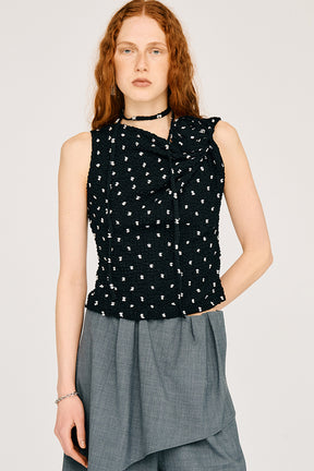 Rose Motif Ripple Top - 26SUMMER