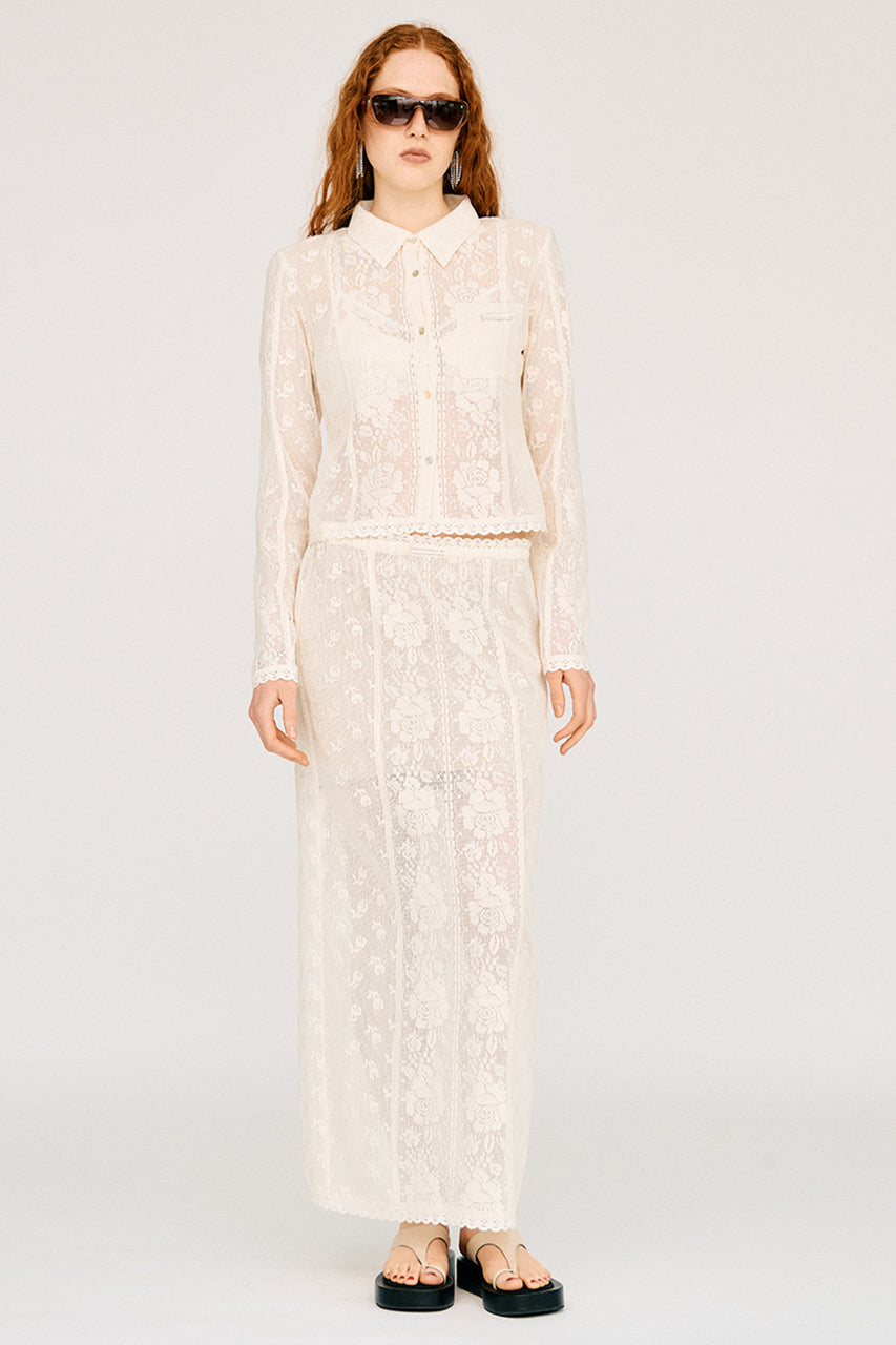 Cross Lace Maxi Skirt - PRE ORDER