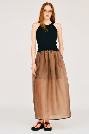 Hard Mesh Maxi Skirt