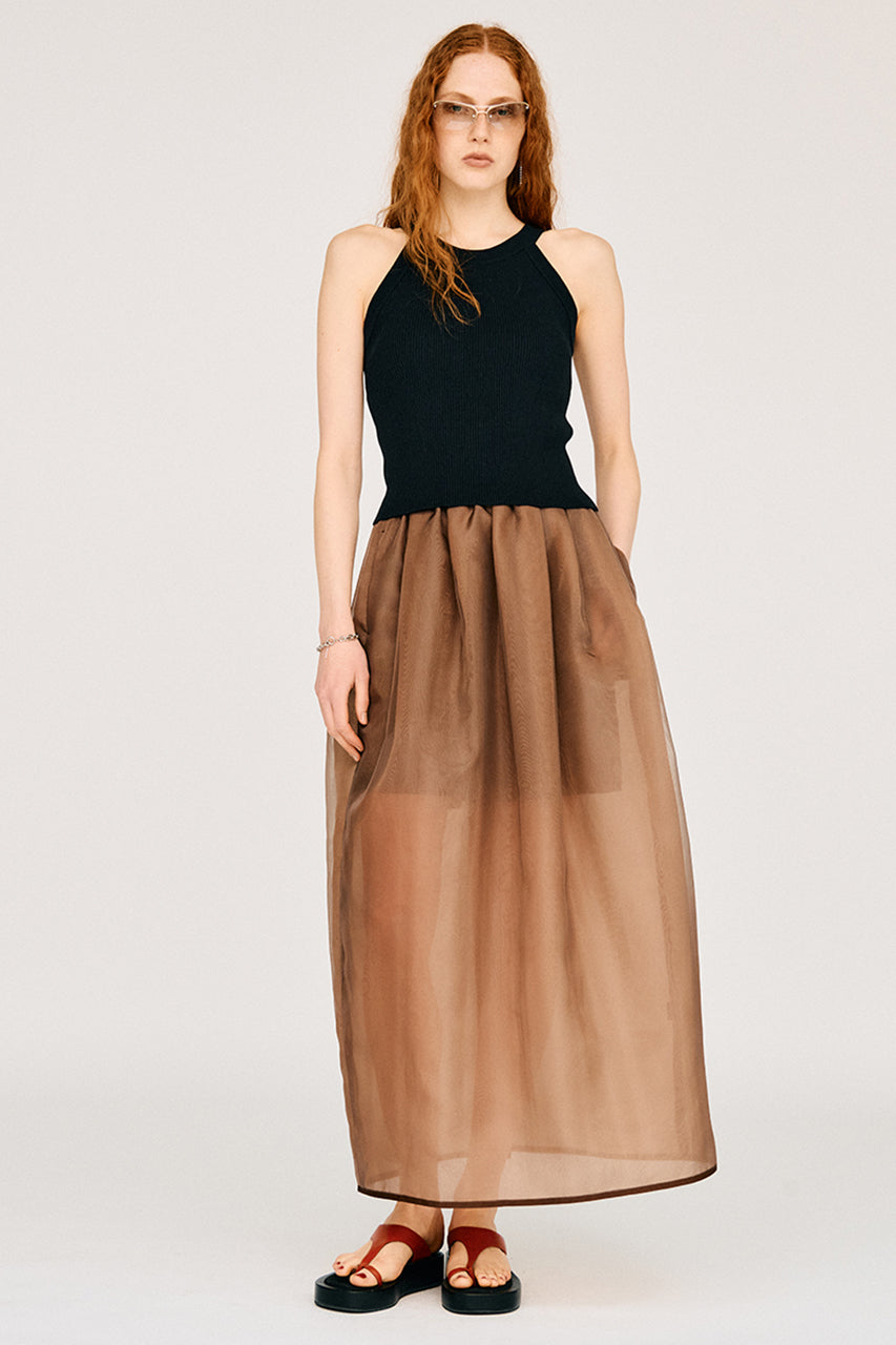 Hard Mesh Maxi Skirt