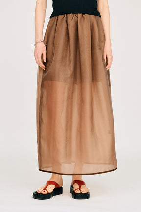 Hard Mesh Maxi Skirt