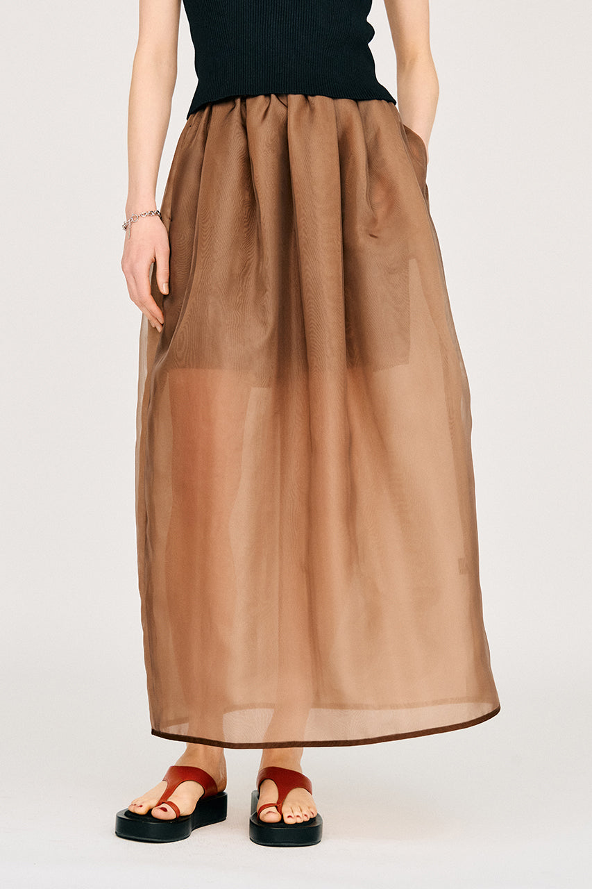 Hard Mesh Maxi Skirt