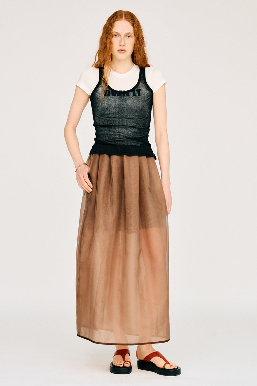 Hard Mesh Maxi Skirt