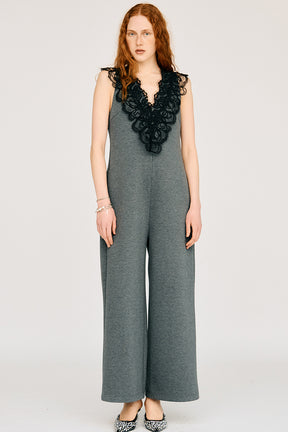 Deep V-Neck Lace All-In-One - 26SUMMER