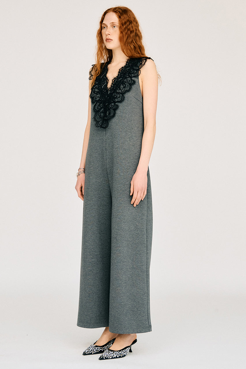 Deep V-Neck Lace All-In-One - 26SUMMER
