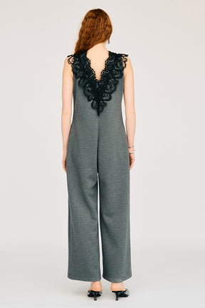 Deep V-Neck Lace All-In-One - 26SUMMER