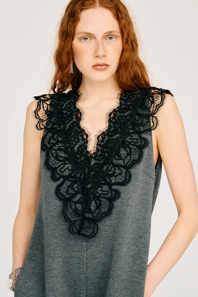 Deep V-Neck Lace All-In-One - 26SUMMER