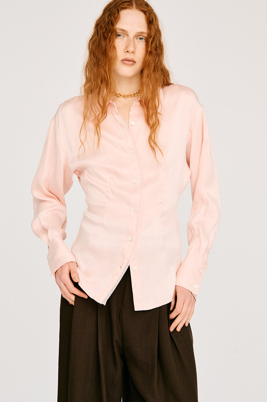 Satin Cinched Waist Shirt