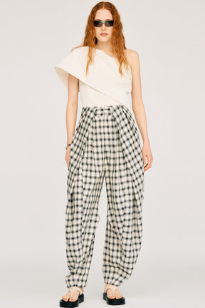 Tuck Form Volume Check Pants - 26SUMMER