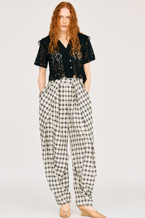 Tuck Form Volume Check Pants - 26SUMMER