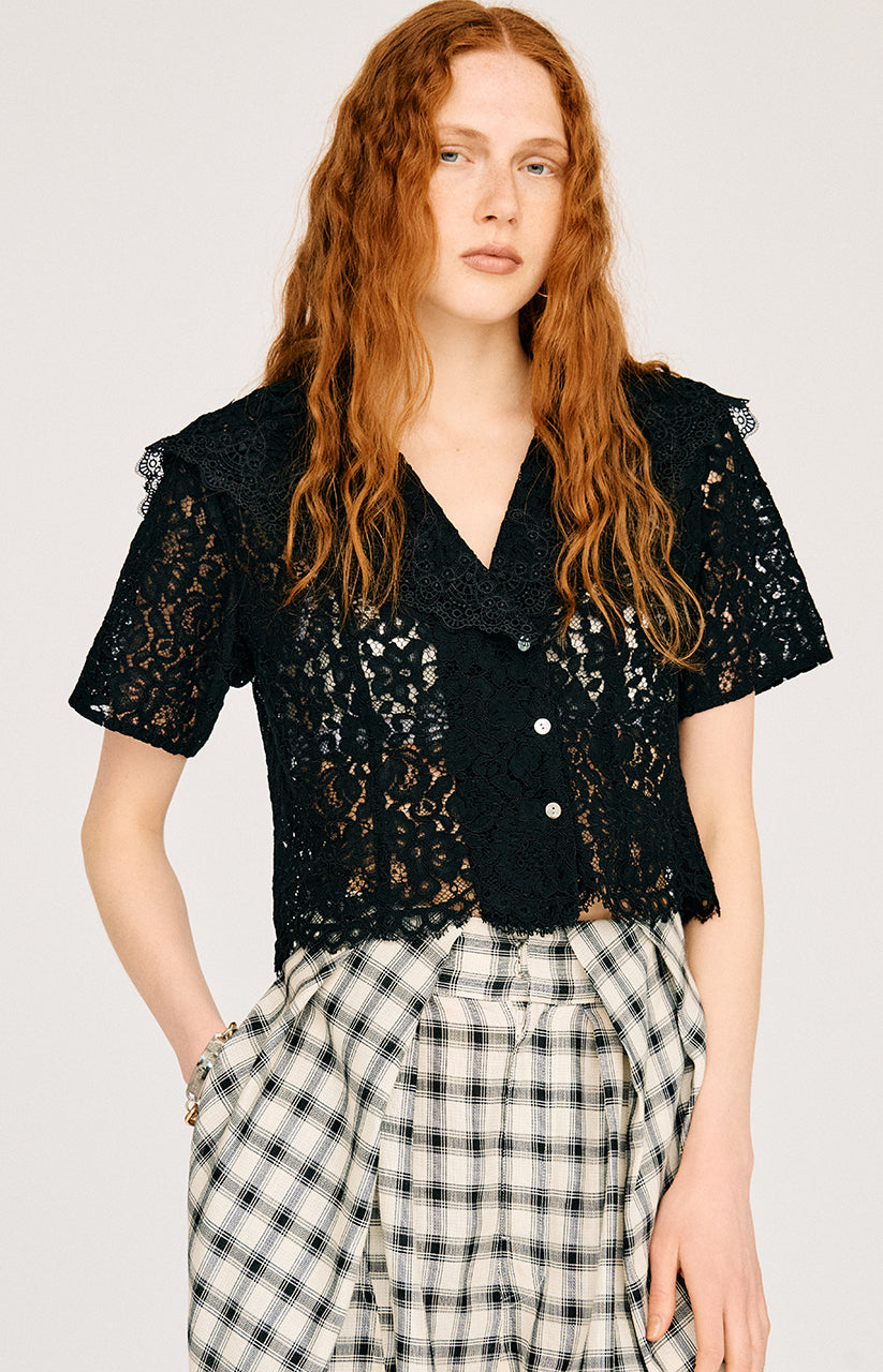 Scallop Lace Sailor Shirt - 26SUMMER