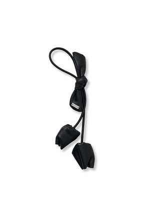 Faux Leather Flower Hair Tie