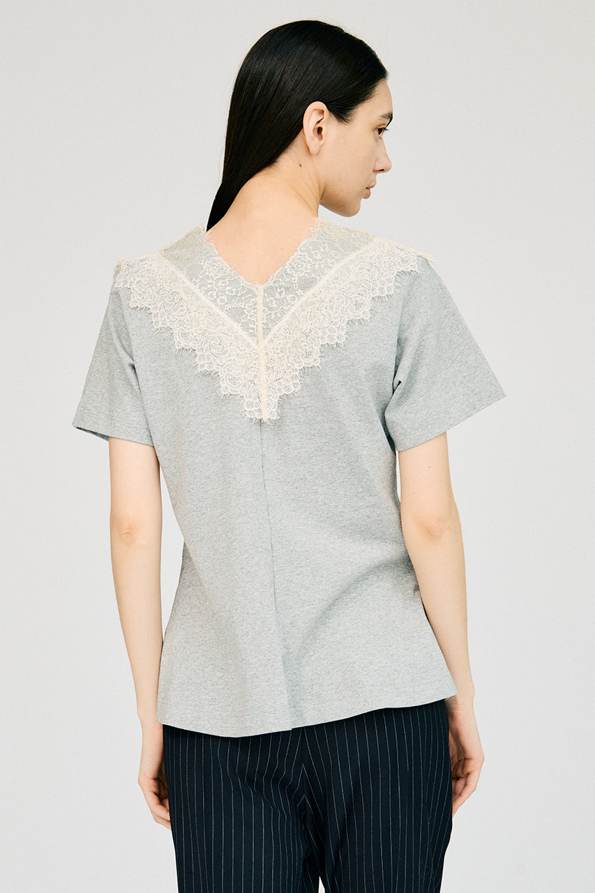 V-Neck Lace T-Shirt - 26SUMMER 2nd